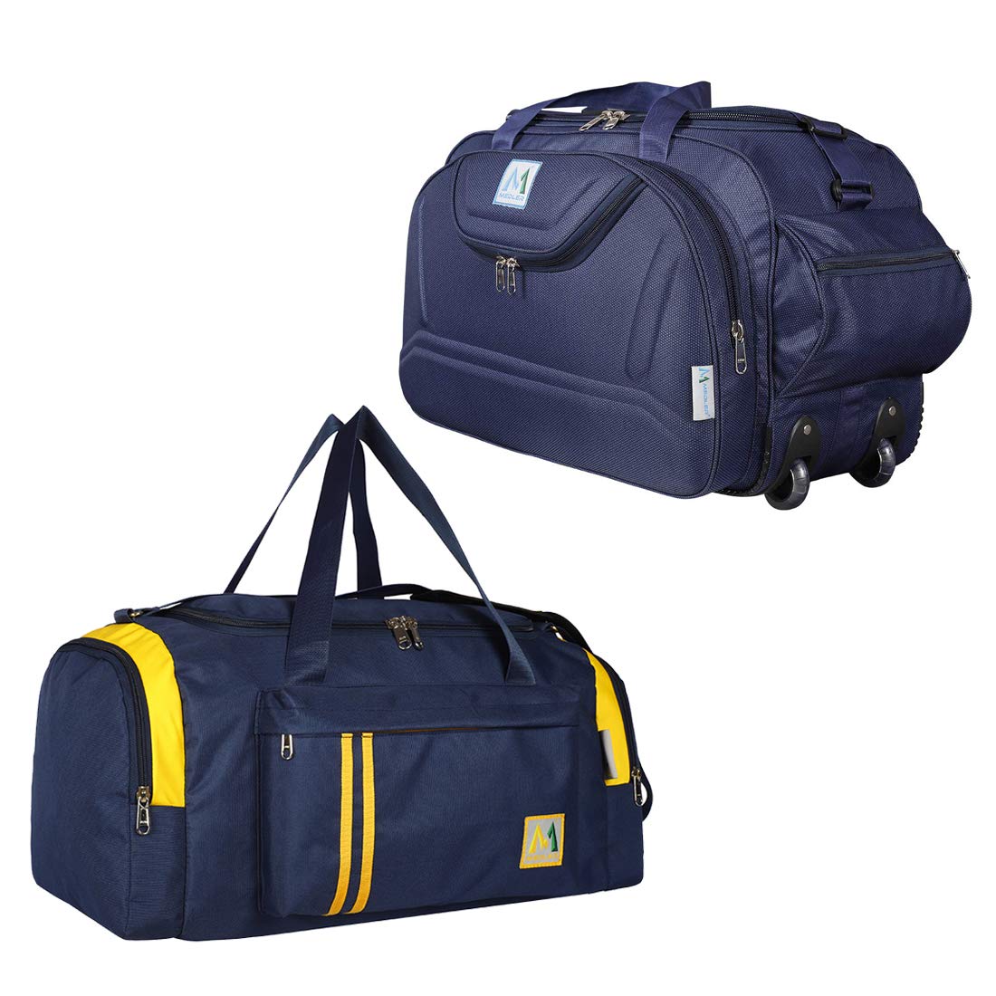 M MEDLER Epoch-Apricate Nylon Waterproof Combo Travel Duffle Bags – Navy Blue (Set Of 2), 28 Cm M MEDLER Epoch-Apricate Nylon Waterproof Combo Travel Duffle Bags – Navy Blue (Set Of 2), 28 Cm