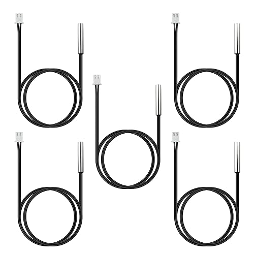 Sonda de sensor de temperatura de 3.3 ft, sonda de sensor de termistor B3950 NTC, carcasa de cobre niquelado de alta sensibilidad, precisión del 1 %