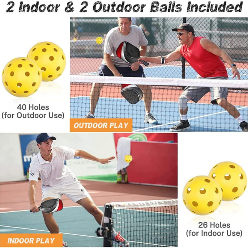 Pickleball Zestaw Rakiet Do Padla, Certyfikat USAPA, Ergonomiczny Uchwyt, Konstrukcja Rdzenia O Strukturze Plastra Miodu, Profesjonalna Rakieta Tenisowa,Carbonfibre