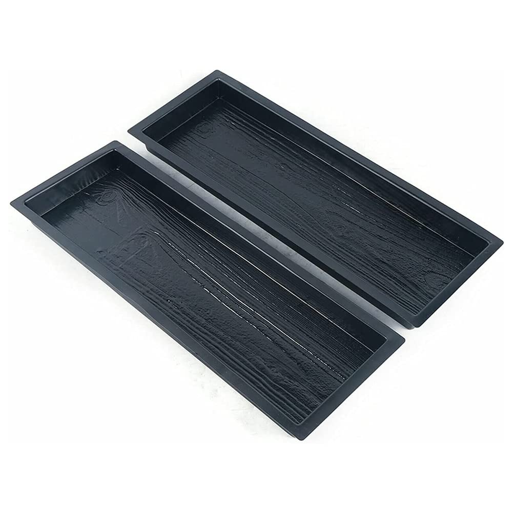 Ctrlzs Concrete Molds, Wooden Boards Shape Concrete Mould, Diy Plastic Molded Paving Mold, Garden Stepping Stone Mold, 2 Pack