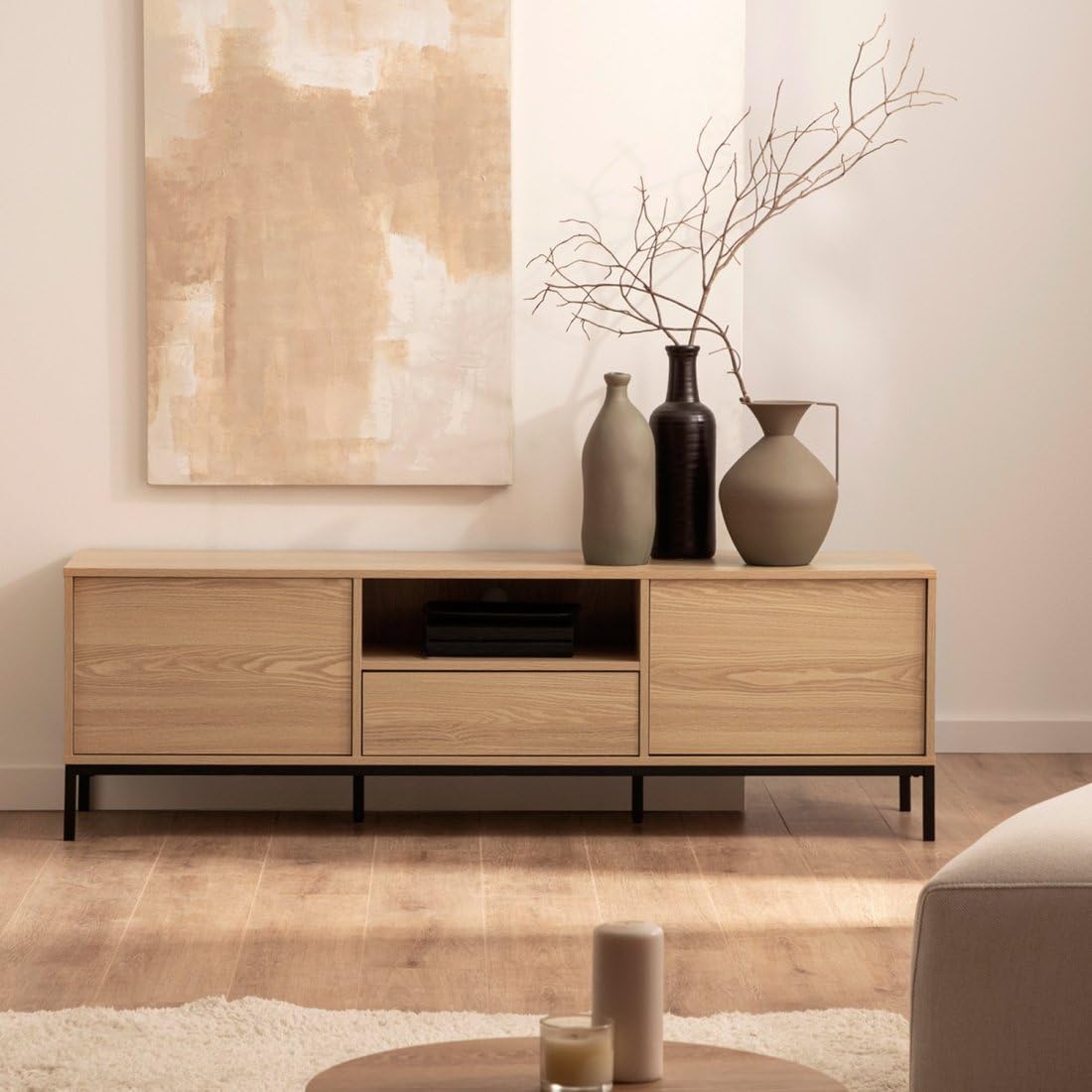 KLAST Mueble TV 160 en Madera Color Natural