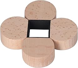 Pacote com 4 batentes de porta, batente de porta de chão adesivo suporte de porta batente de porta redondo de madeira batente de porta para quarto de escritório