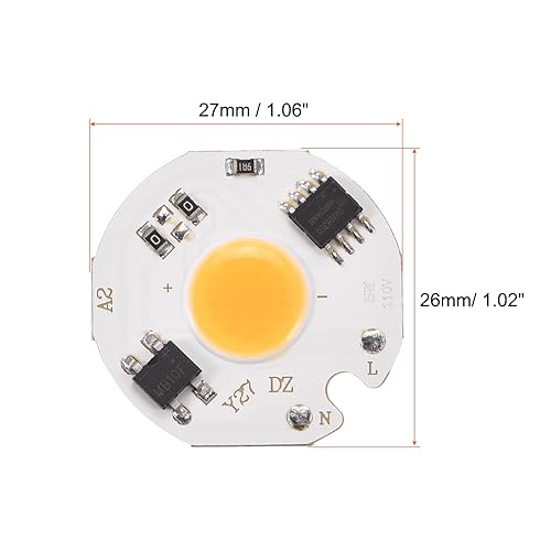 Miniatura 2 de MECCANIXITY Bombilla LED de chip 110 V 5 W blanco cálido 3000-3200 K sin conductor de alta potencia Floodlight Módulo de lámpara de aluminio Junta