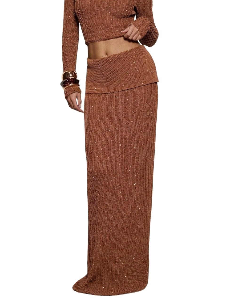 Autumn Winter Waist Knit Skirt Womens Basic Versatile Trendy Skirt