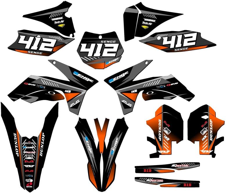 Vista 5 de 2011-2012 SX Surge Black Senge Graphics Base Kit Compatible with KTM