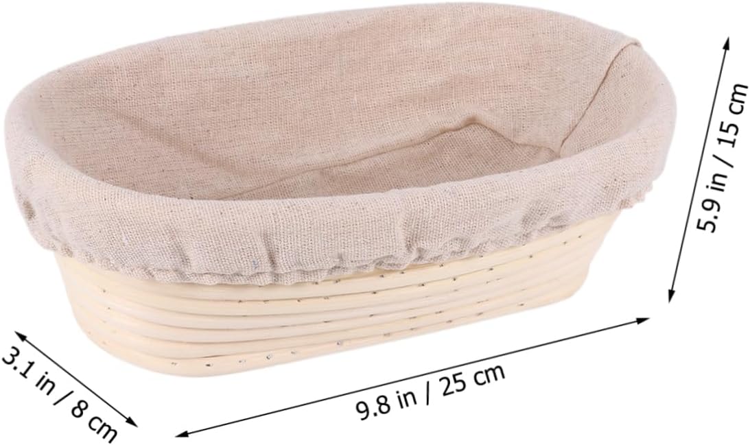 Bread Baking Essential Rattan Basket Set Proofing Sourdough Container with Fabric Liner Easy to Clean