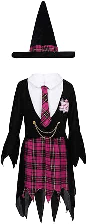 Costume Magicienne / Bonne Sorcière Pour Fille - Robe à Paillettes Et Tulle - Fermeture Éclair Dos - Taille 5-6 Ans à 13-15 Ans - 9