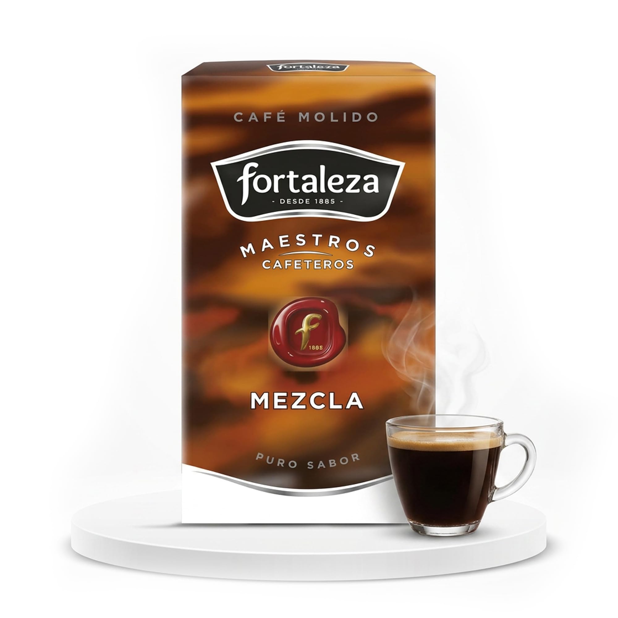 CAFÉ FORTALEZA Café Molido Intenso con Tueste Natural y Torrefacto Pack 250g x 12 - Total 3 Kg - Café Molido Arábica y Robusta con Matices Avainillados para Cafetera Italiana con Sabor Pleno