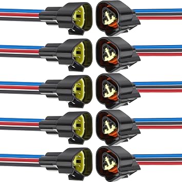 3 Pin waterproof electrical connector, 16 AWG Wire male and female electrical connectors for Car, Boat, Truck, and other wire connections5pack black