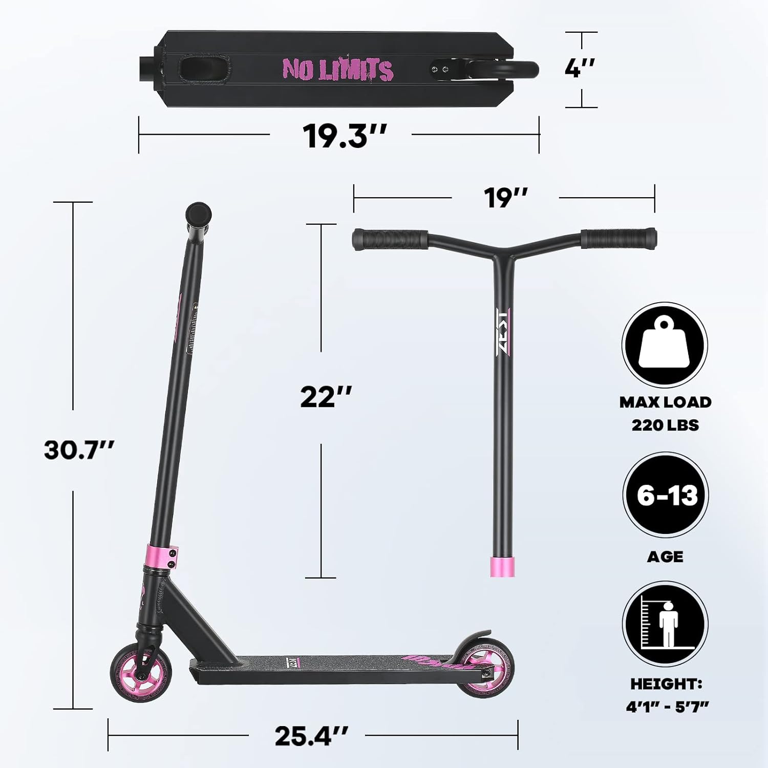 Vokul Zest Pro Scooter-Trick Scooter for Kids, Freestyle Scooter for Fun and Ride; Stunt Scooter for Kids, Teens, Adults, Age 6 and up; Cool Colors