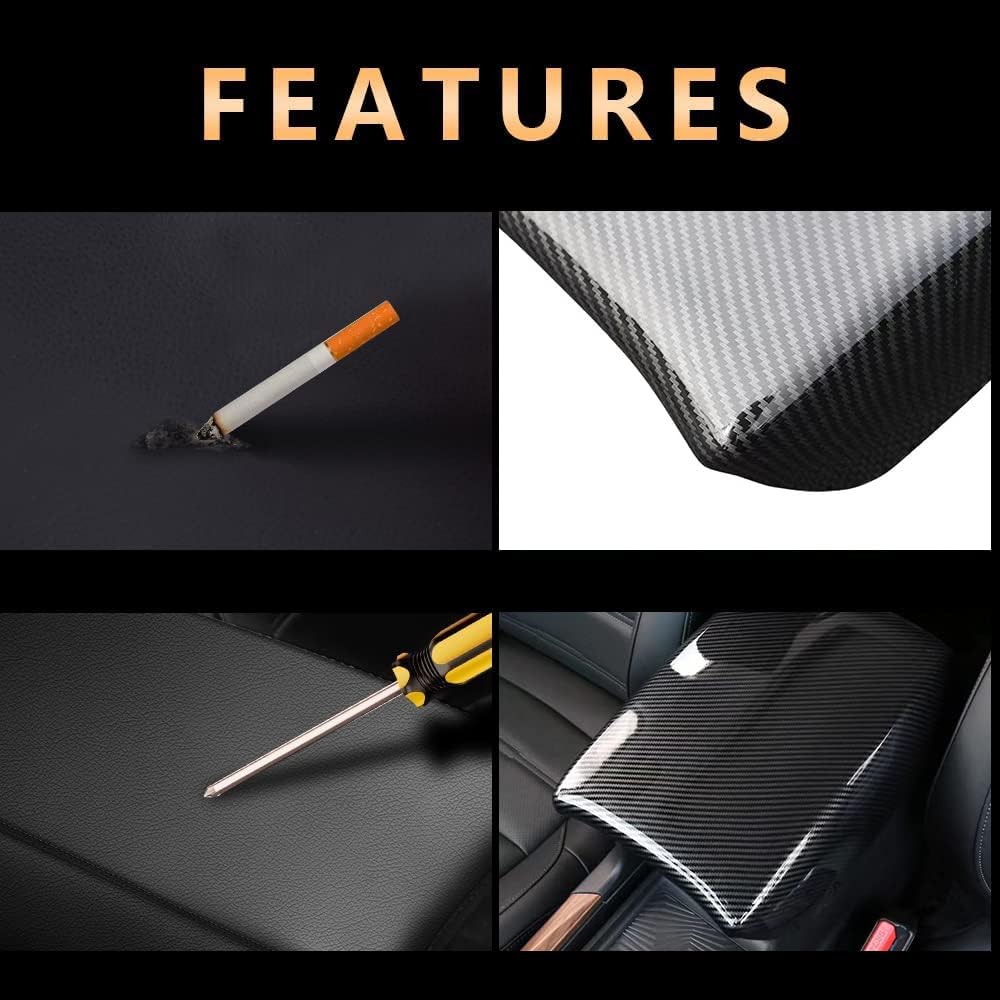 Car Interior Center Armrest Box Cover Console Box Protect Decorate Covers Auto Accessories for Honda CRV CR-V 2017 2018 2019 2020 2021 2022(Carbon Fiber Color)
