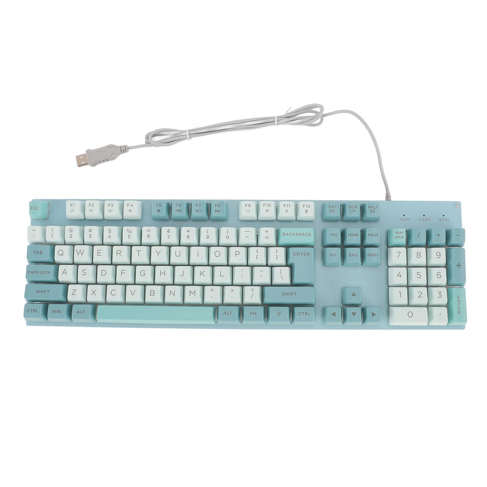 Przewodowa Klawiatura do Gier, Podświetlana Klawiatura do Gier RGB z Dużym Metalowym Panelem z Nadrukiem, Podświetlana Klawiatura Teclado Mecanico do Laptopa Komputerowego (Sky
