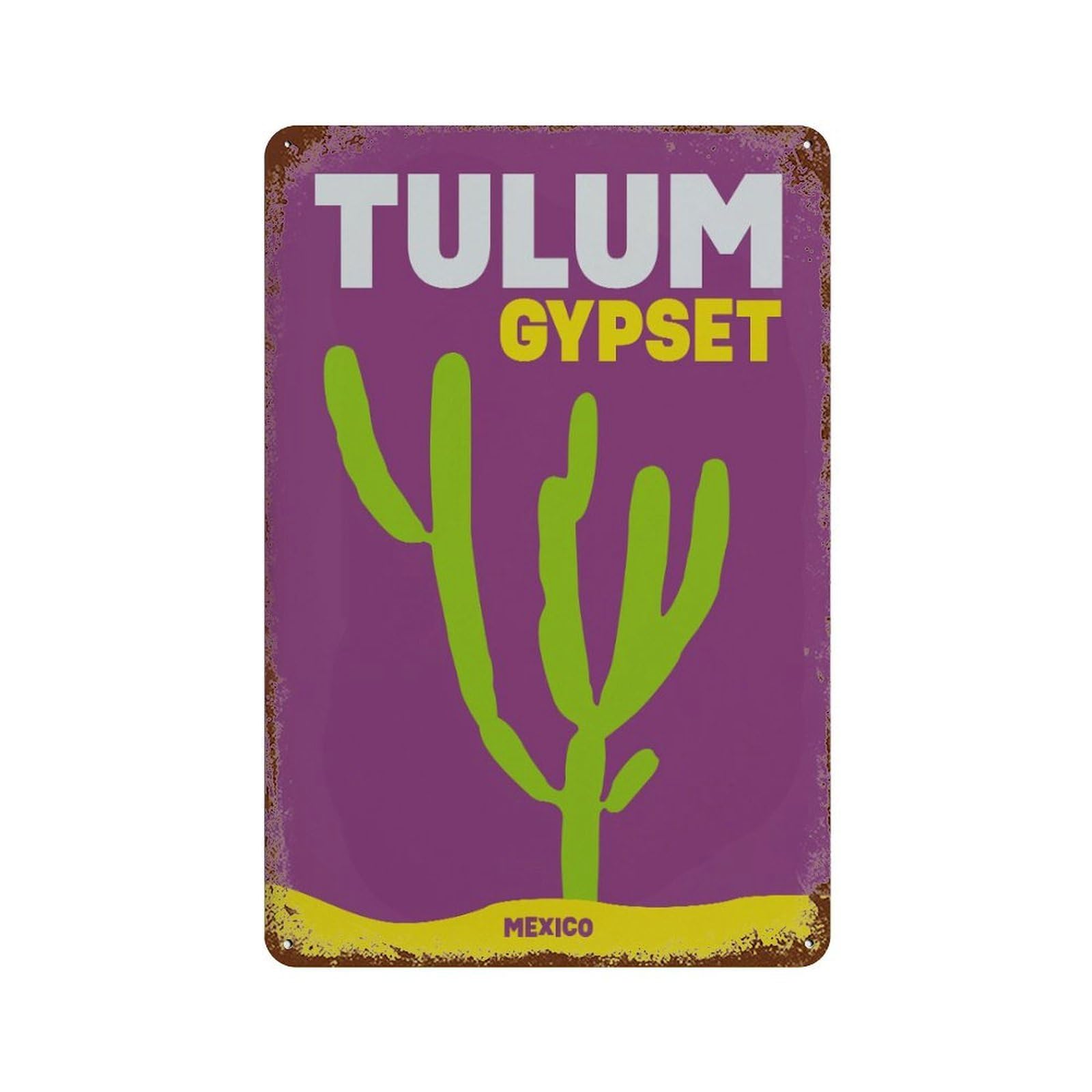 xiaoxiaoshen Tulum Travel Mexico Cactus Wall Decor Art Metal Tin Poster Modern Home Decor Art Home Bar Shop Decorations Vintage Sign 30x20cm