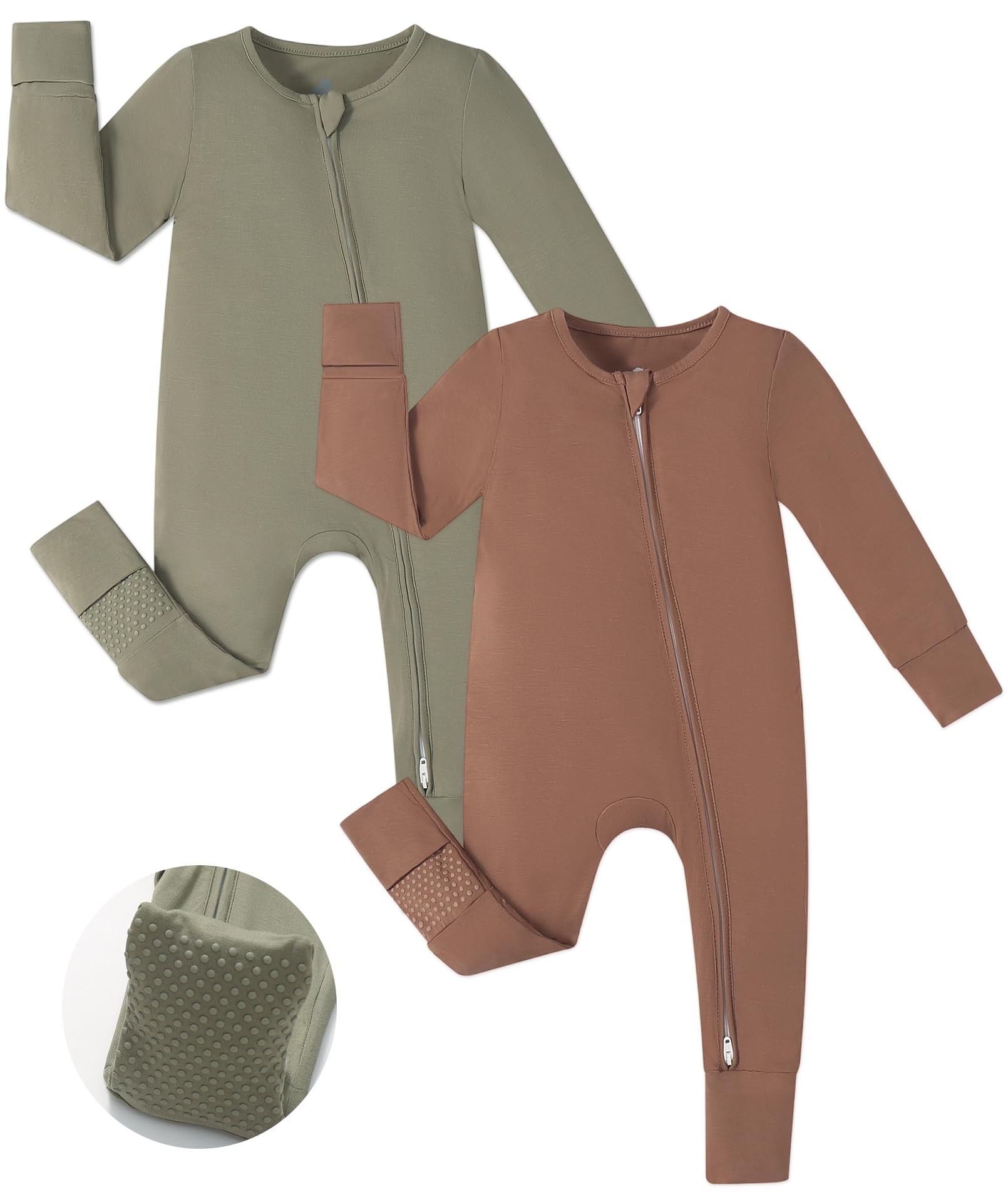 JunNeng Viscose from Bamboo Baby Boy Sleeper Pajamas with Mitts