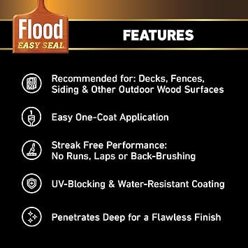 Flood Easy Seal 1 gal Burnt Hickory Semi-Transparent Wood Stain & Sealer