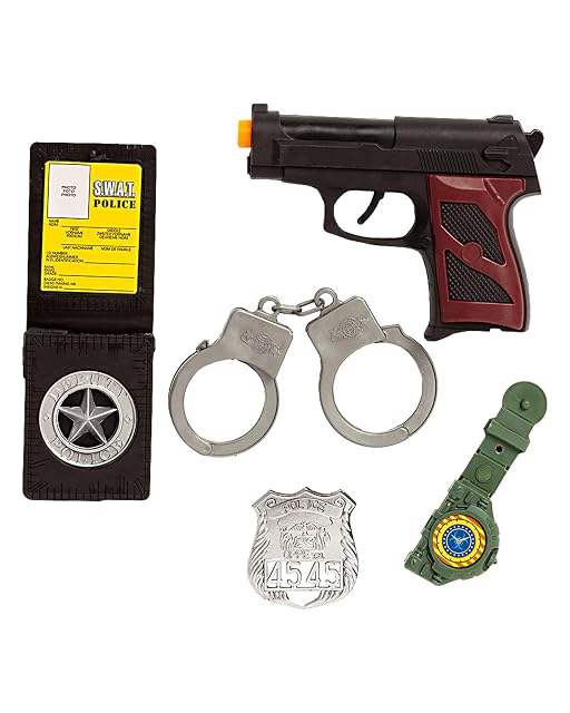 Funidelia Set de policía para niño, Guardia, Agente, FBI, Incluye Pistola, Esposas, Reloj