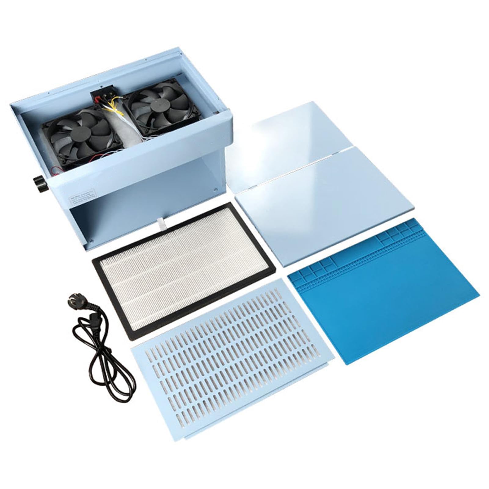 Laminar-Flow-Haube Staubfrei, Laminar Flow Hood Air Flow Clean Bench, 2 LüFter,Helligkeit & Windkraft Einstellbar,Alu-Werkbank,Staubfreie Raumwerkstatt FüR Telefonreparatur,Labor,Einrichtung