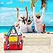 SRISE Mesh Beach Bag - Large Beach Tote Bag for Family Beach Bag for Toys & Vacation Essentials - Red