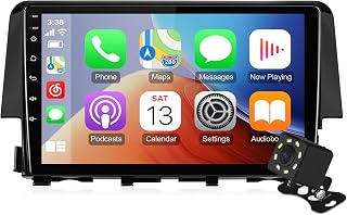4+64G Android 12 Double Din Car Stereo for Honda Civic 2016-2020 with 9 Inch Touchscreen Radio Built-in Wireless Carplay/Android Auto/GPS/Bluetooth/FM/AUX-in/Steering Wheel Control Backup Camera