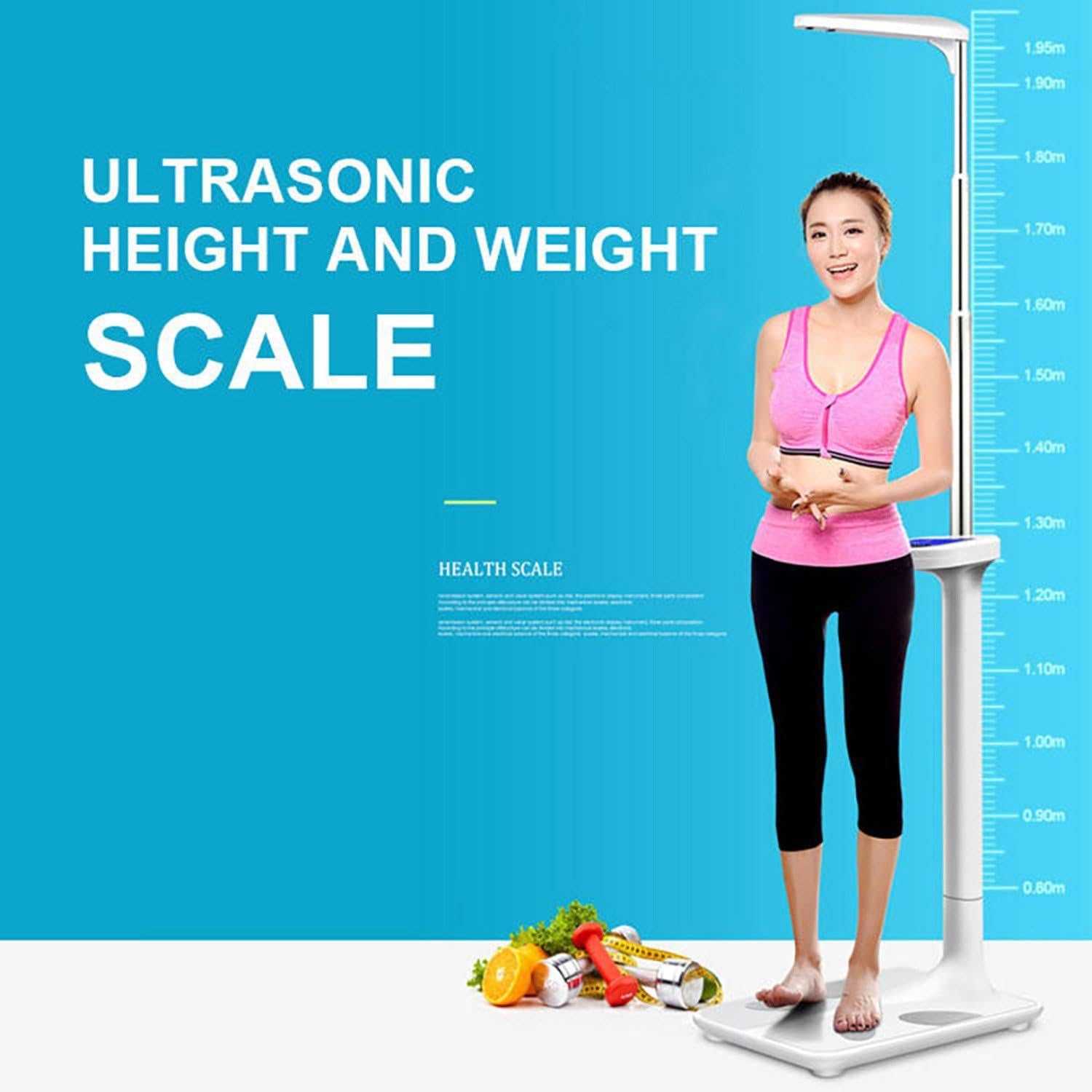 BáScula Digital Profesional Para MéDicos, Peso Corporal, BáScula Para Consultorio MéDico, BáScula Para MéDico Inteligente, Capacidad De 440 Lb, Rango De Altura De 0 A 6,4 Pies