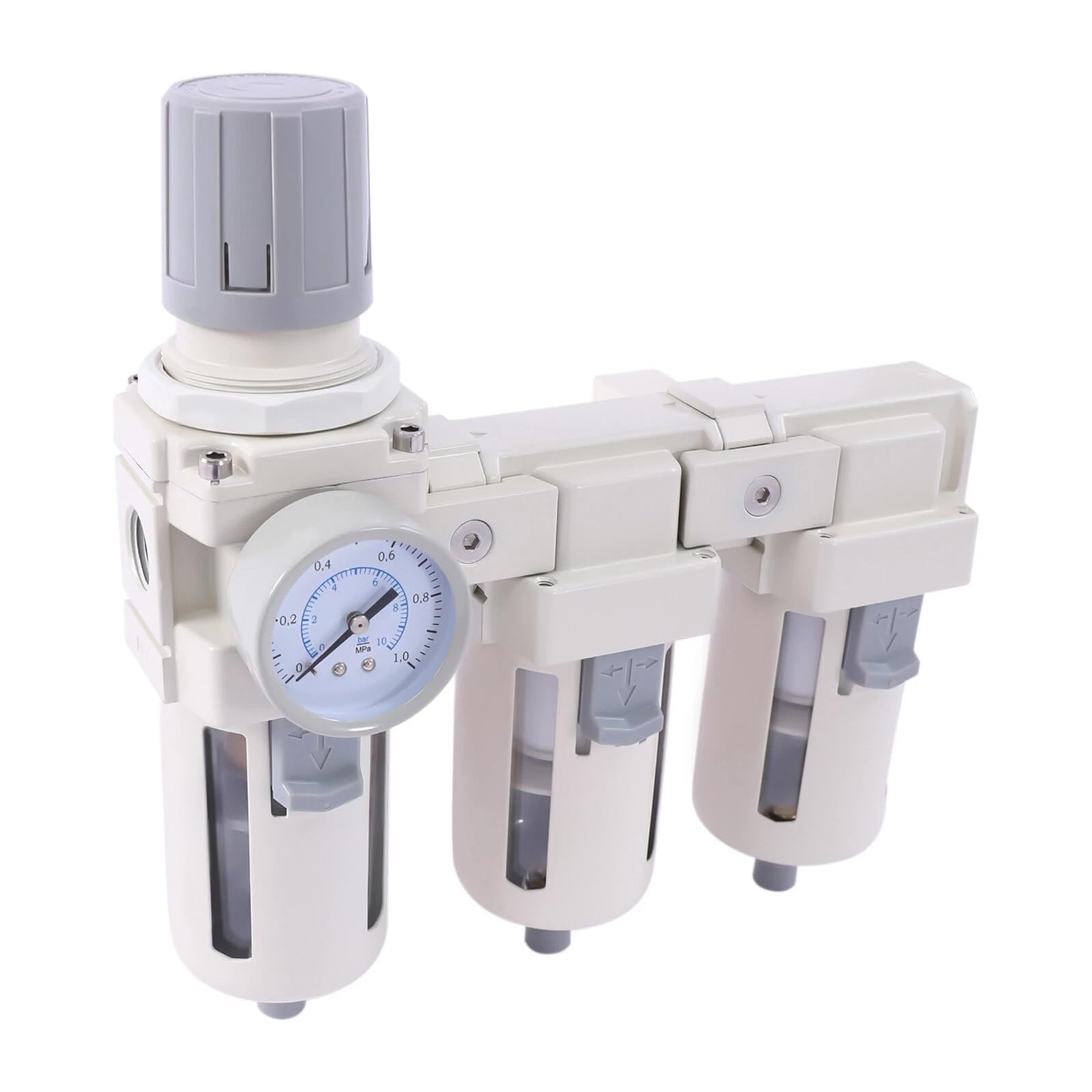Regulador de presión de aire de 1/2" NPT – Filtro secador de aire comprimido y separador de agua for suministro de aire limpio y seco