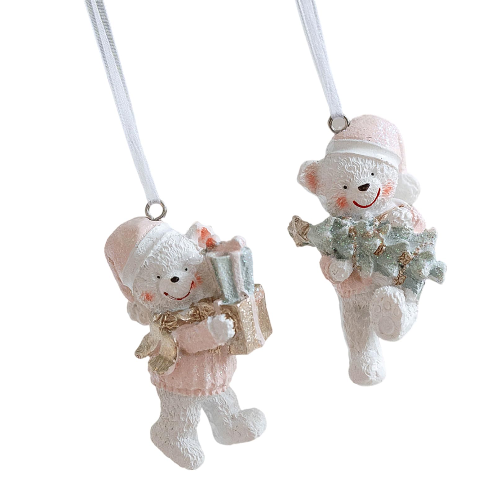 Buxuaaaa Multipurpose Christmas Couple Bear Resin Set for Lover Features Sturdy and Intricate Holiday Fashion Accessories Holiday Party Supplies