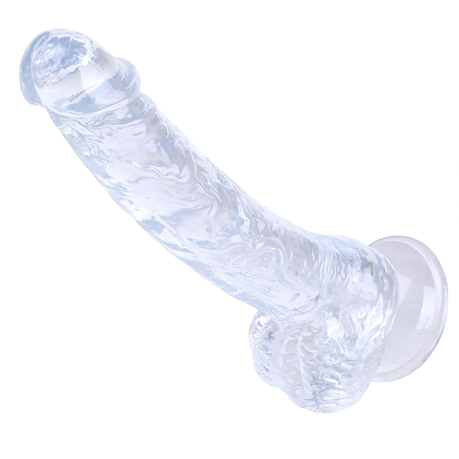 7 Inch Soft Dildo, Realistic Silicone Medium Anal Dildos Stimulation Vaginal G-Spot and Anal, Safe Material Lifelike Men Penis with Strong Suction Cup, Adult Sex Toys for Women/Beginner Sexual: Clear