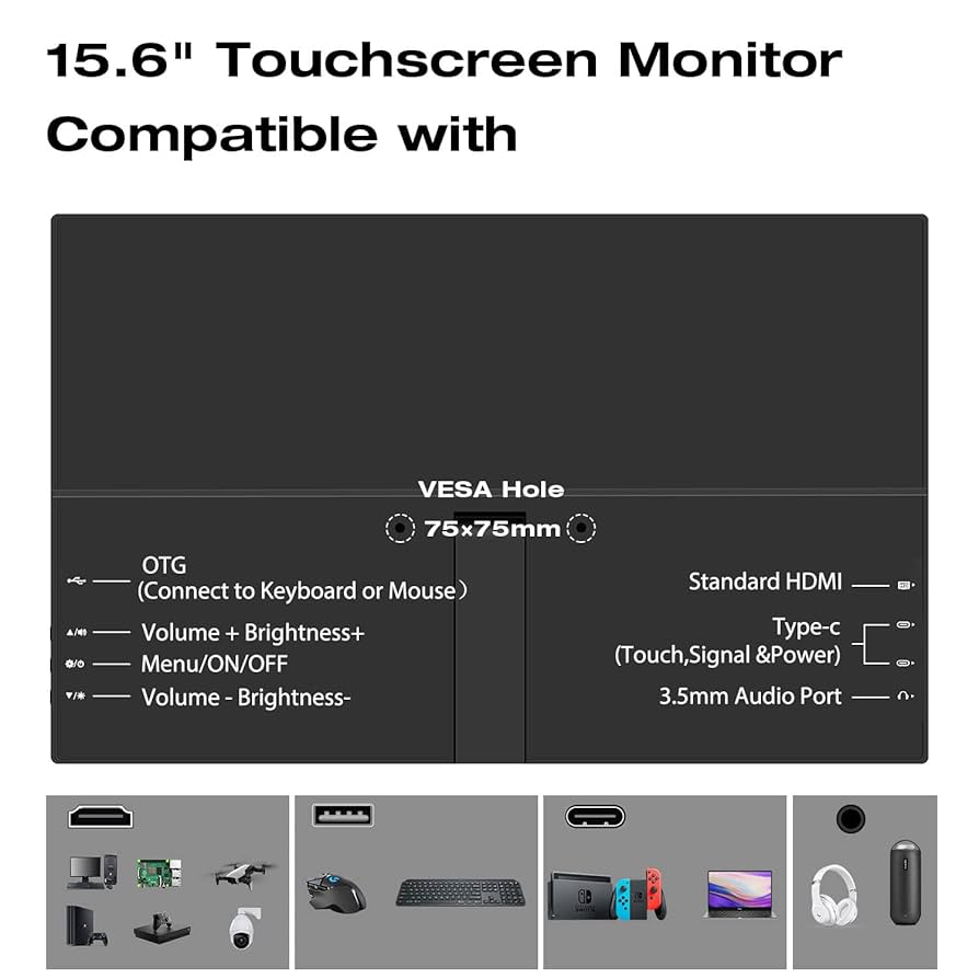 お値下げ　タッチ操作＆USB-C1本！15.6型薄型ポータブルモニター 鮮やかディスプレイでタッチ操作ができる、極薄ポータブル