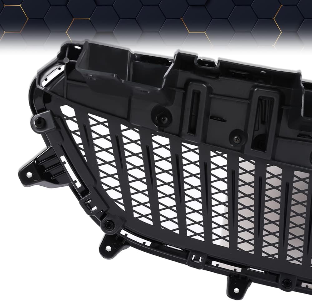 PIT66 Front Upper Grille Compatible With Buick Encore Replacemet Chrome Black 2017 2018 2019