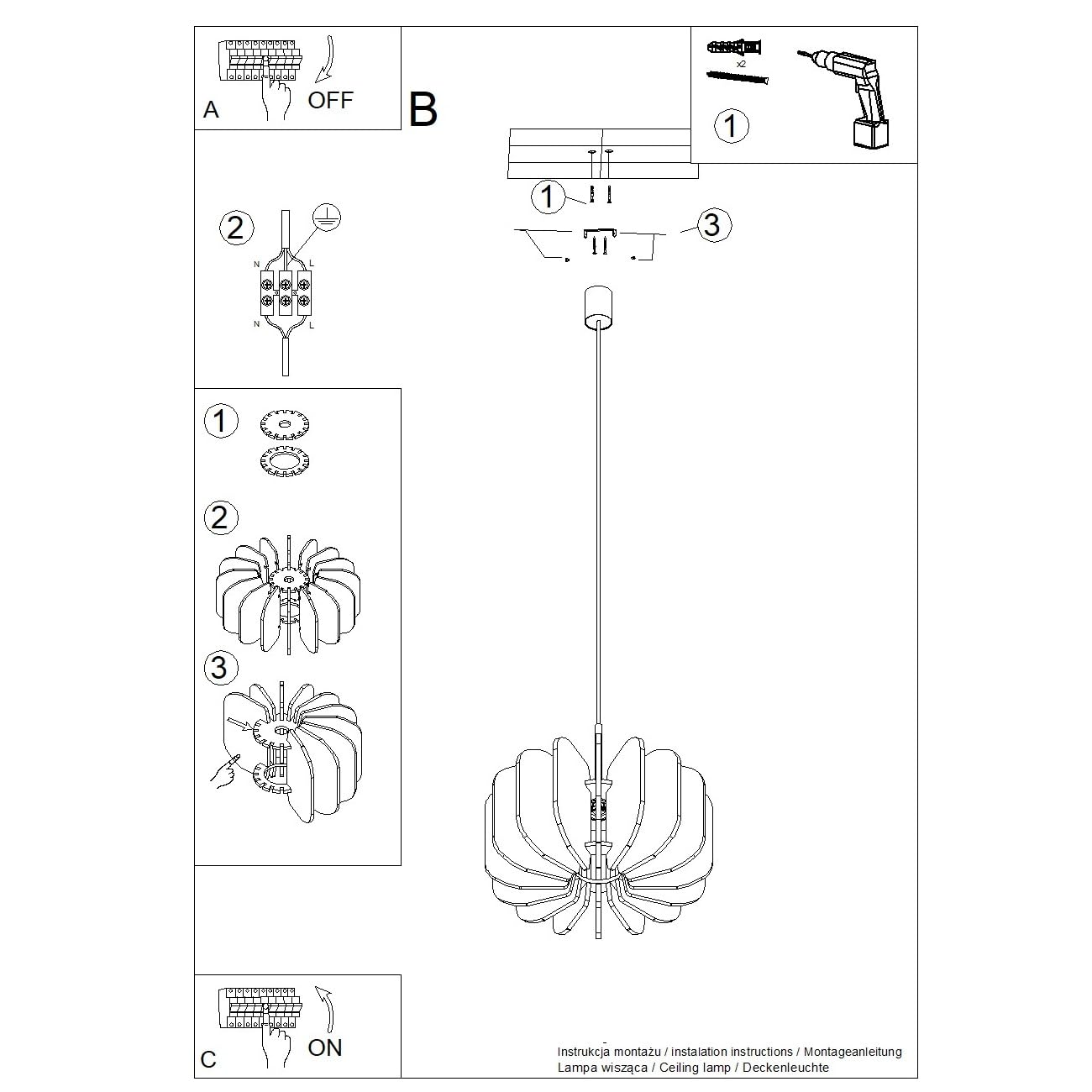 SOLLUX lighting Lampada a Sospensione - Lampada a Pendolo - Lampada da Soffitto Feltro Acciaio - 1 Paralume - Lampada LED Lampadina - Giallo Mula