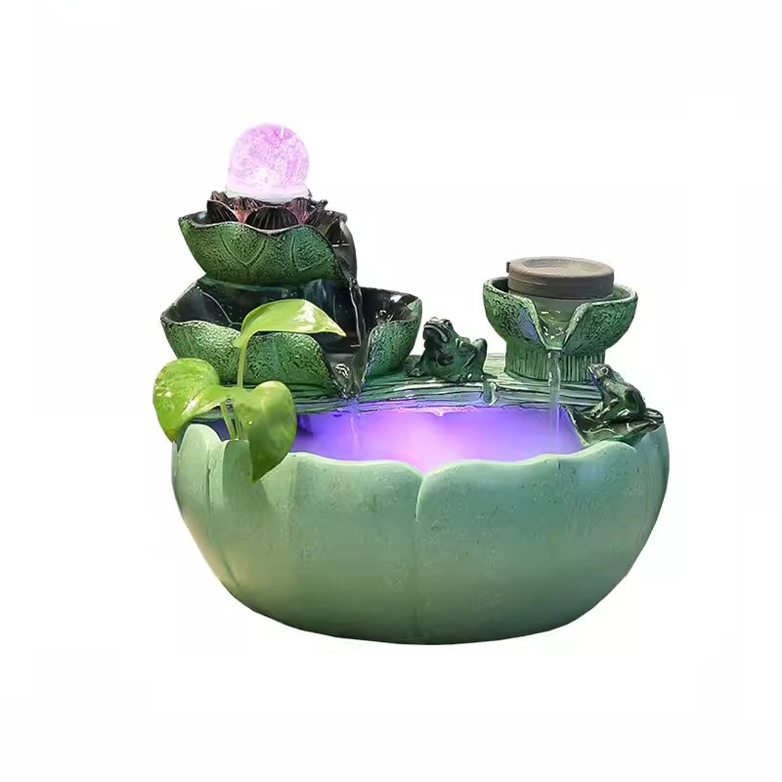 indoor Waterfall Rockery Water Scenery Flowing Decoration Fountain Lotus Bonsai Circular Living Room Desktop Feng Shui