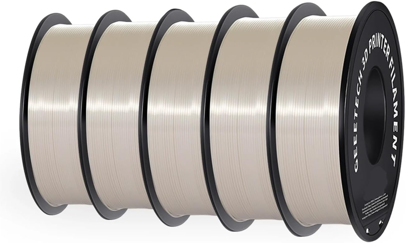 5Rolls 3D Silk Filament 1Kg/roll 1.75mm Spool Wire for 3D Printer Material,Vacuum Packaging(Green)