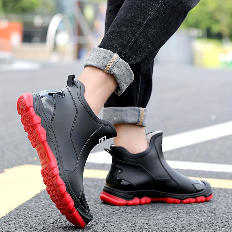 Waterproof Insulated Rain Boots with Slip-Resistant Sole, PVC & Fabric Lining, Round Toe for Outdoor Activities3