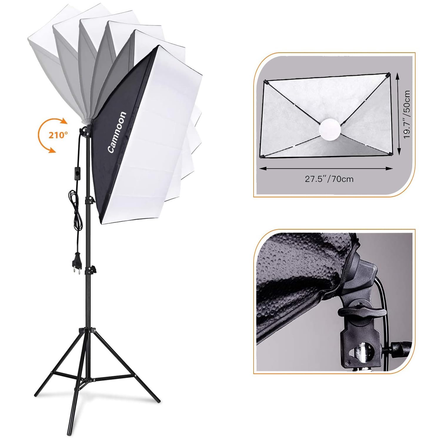 Softbox Kit Éclairage avec Lumière LED 105 W * 2 + Softbox 50 x 70 cm * 2 + Support d'éclairage 2 M * 2 + Sac de Transport * 1 pour Photo de Mode et à l’Enregistrement Vidéo
