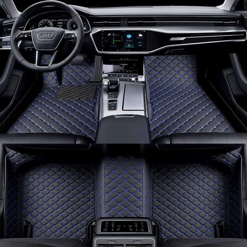Image of Mr Mattie 7D Car Floor Mat Compatible with Ford Ecosport (2017-2025), Black /Blue