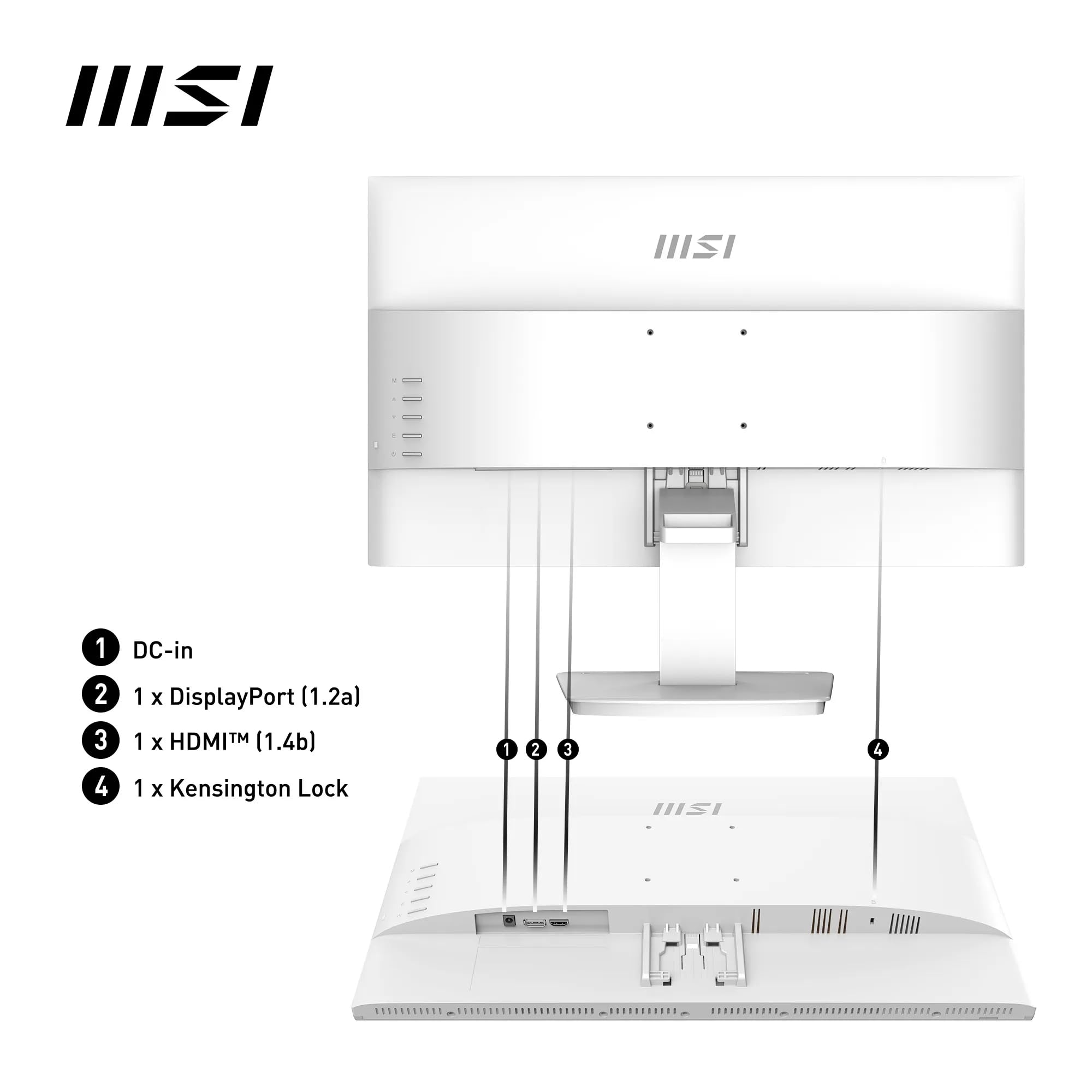 MSI Pro MP2412WDE Moniteur Professionnel 23,8" (60 cm) Full HD (1920 x 1080) 100 Hz, 1 ms, Adaptive Sync, Design sans Cadre, HDMI