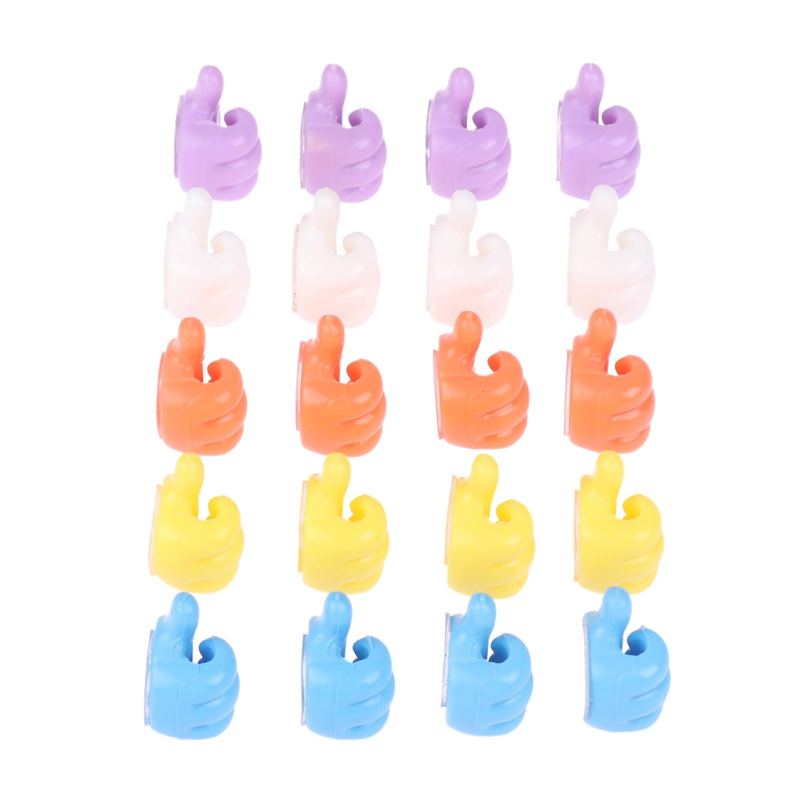 20PCS Hand-Shaped Rubber Holder Silicone Thumb Wall Hook Cable Management Wire Organizer Multi-Function Wall Hangers Hooks（Random Color）