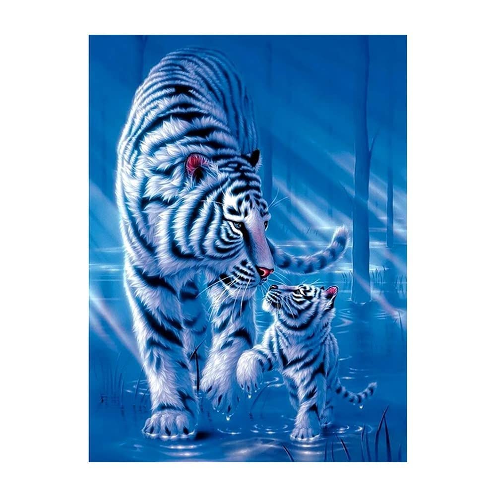 Kit broderie diamant tigre complet 80x180cm avec symboles lisibles pour éviter la fatigue