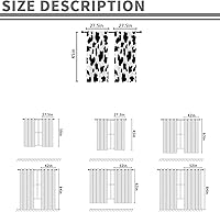 Vista 7 de Cortinas con estampado de vaca, cocina occidental, pequeño, mini animal, color blanco y negro, piel de vaca para niños, 27.5 pulgadas de ancho x 45