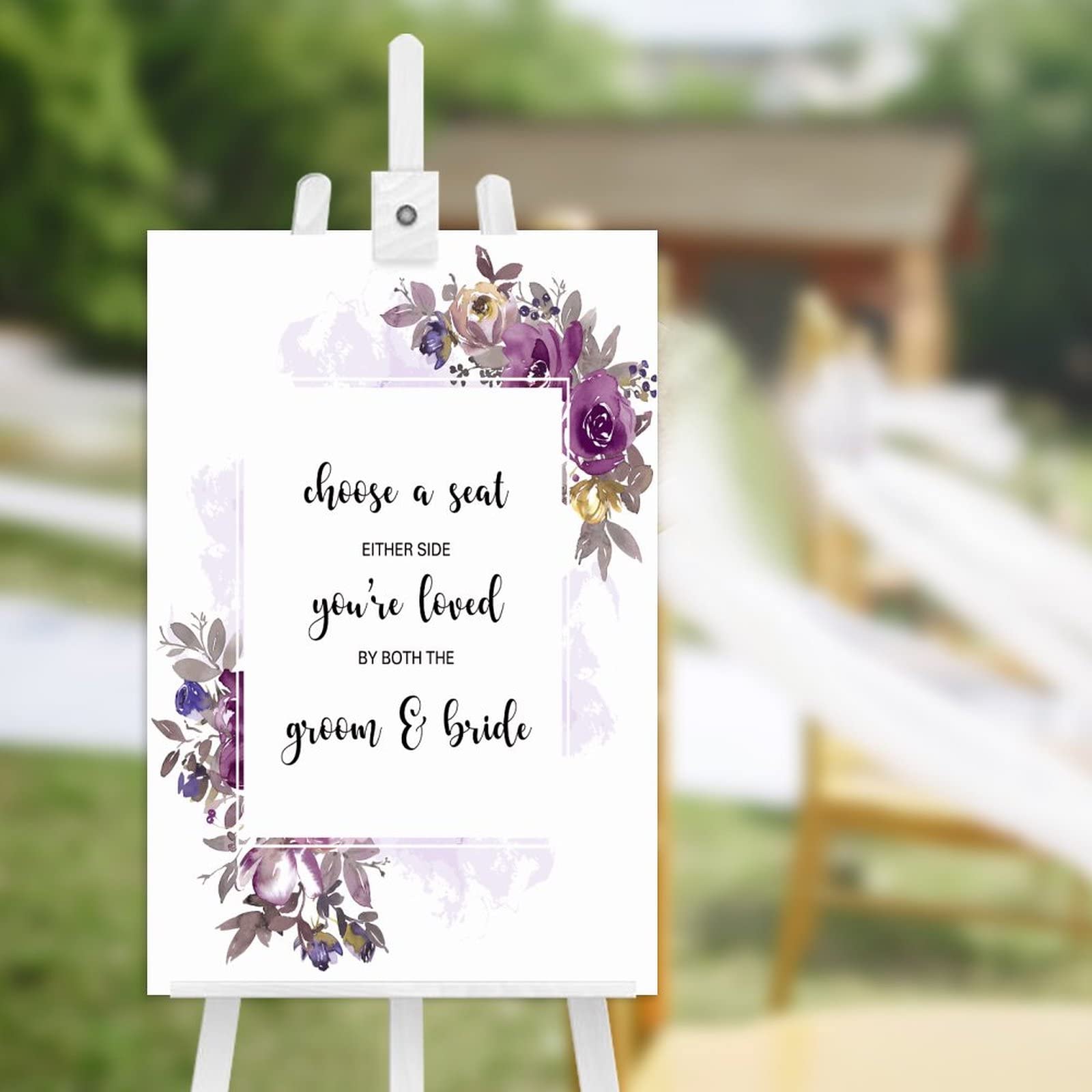 Wodevor Wedding Sign-6 Wooden Welcome Sign Pick A Seat Not A Side Wedding Sign Unplugged Ceremony Sign For Charming Weddings Personalized Wedding Ceremony Welcome Sign 18X12 Inch