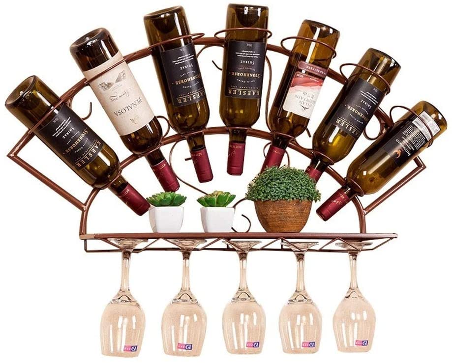 Soporte para botellas de vino de hierro para pared miniatura 1