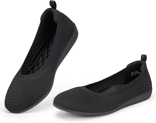 Womens Ballet Flats Knit Soft Work Shoes
