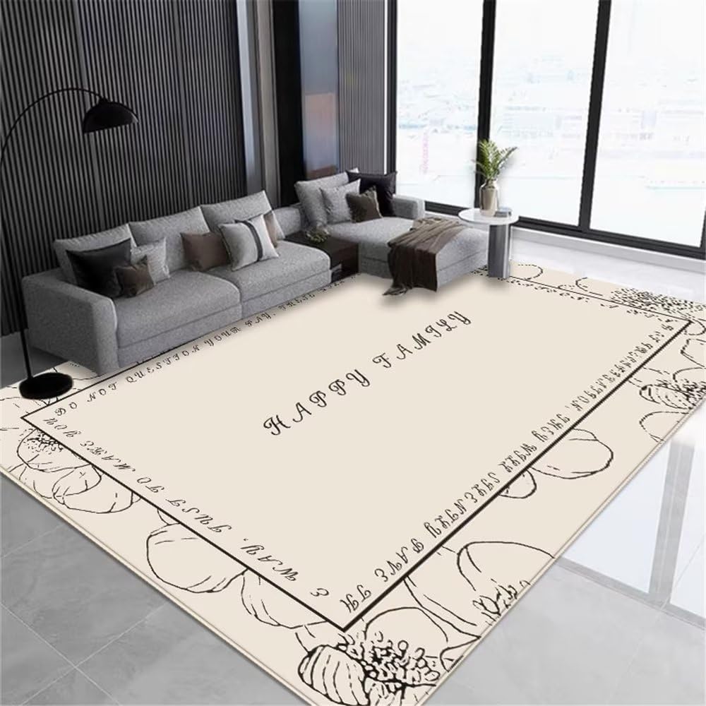 Tapis de sol gris anti-poussière et facile à nettoyer pour salon et chambre 180x250cm