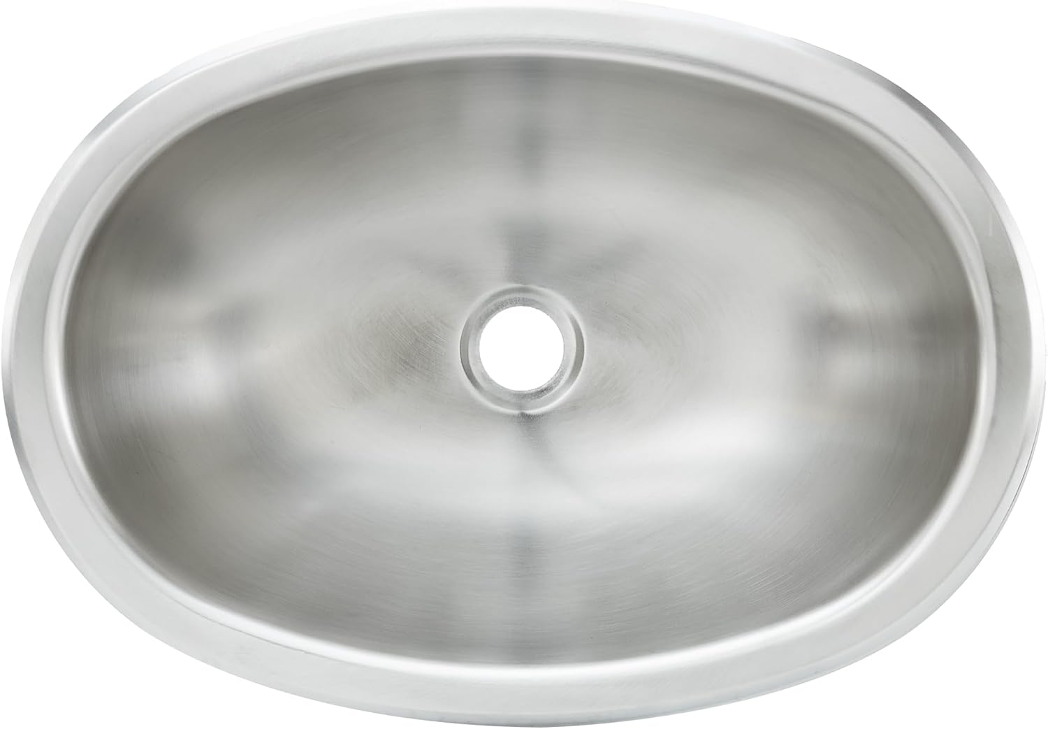 RecPro RV Stainless Steel Bathroom Sink 17" x 12" | Small Oval Drop-In Lavatory Basin | Brushed Finish, Durable, Rust & Corrosion Resistant | 2" Drain