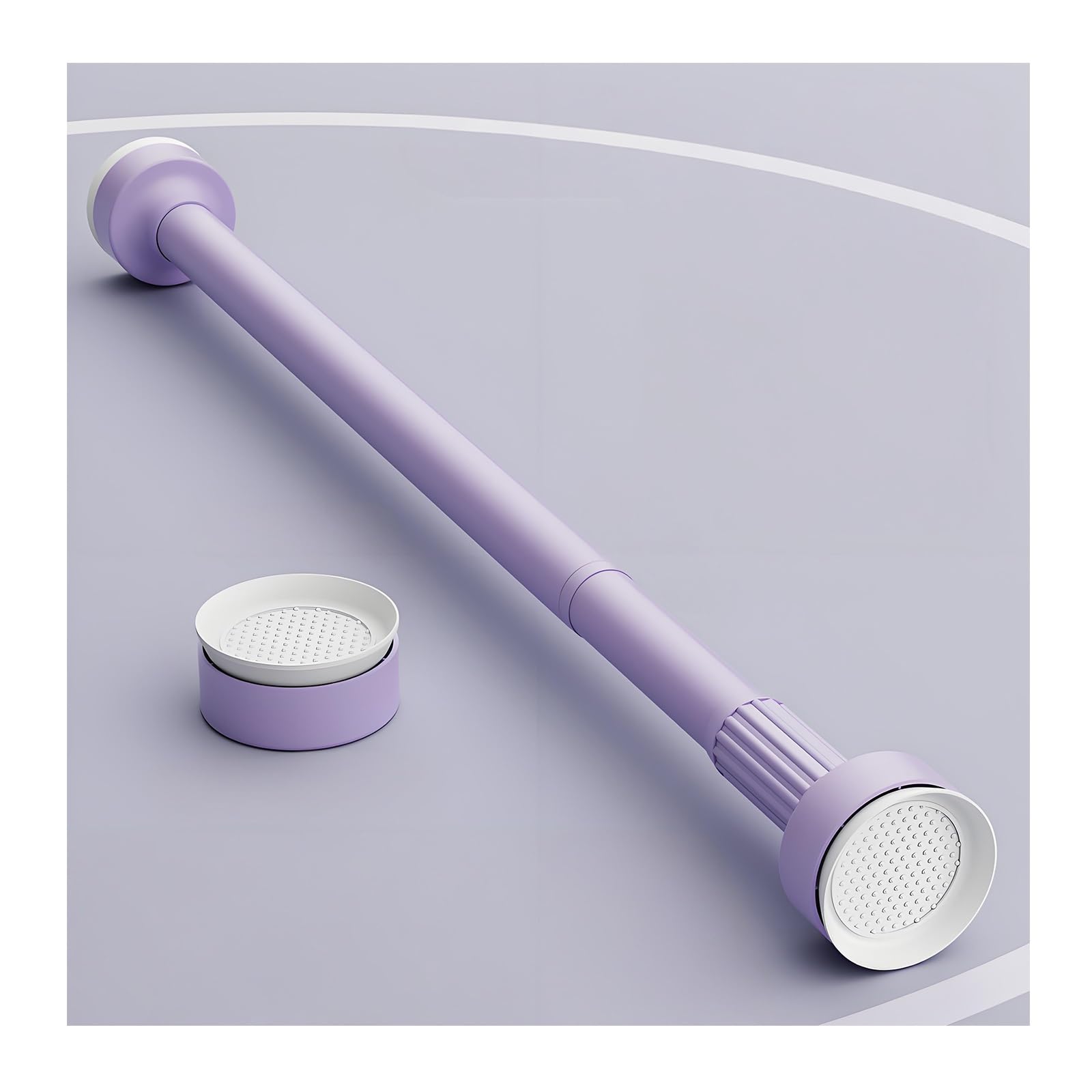 GLDYTVF Adjustable No-Drill Curtain Rod Telescopic Tension Rod 35-250cm Expandable Shower Curtain Pole for Bathroom & Kitchen Windows (Purple 0.7-1.2m/28"-47")