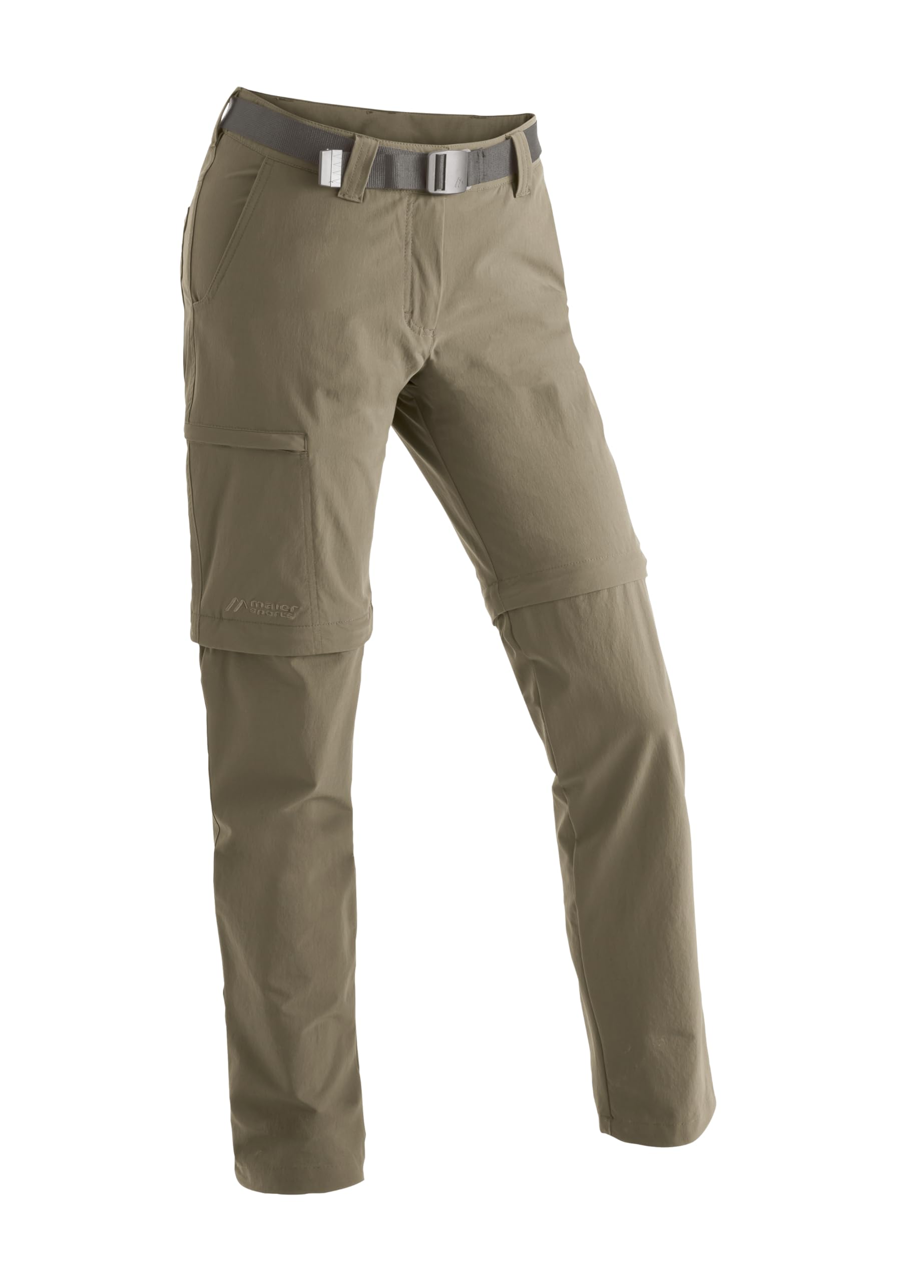 Maier Sports Inara Slim Zip, Damen Wanderhose, Wasserabweisende Hose für Trekking und Hiking, Enganliegender Schnitt, Zipp-Off-Funktion, PFC-frei, mSTRETCH pro 4 & Dryprotec, Schwarz, 48 (W40/L32)