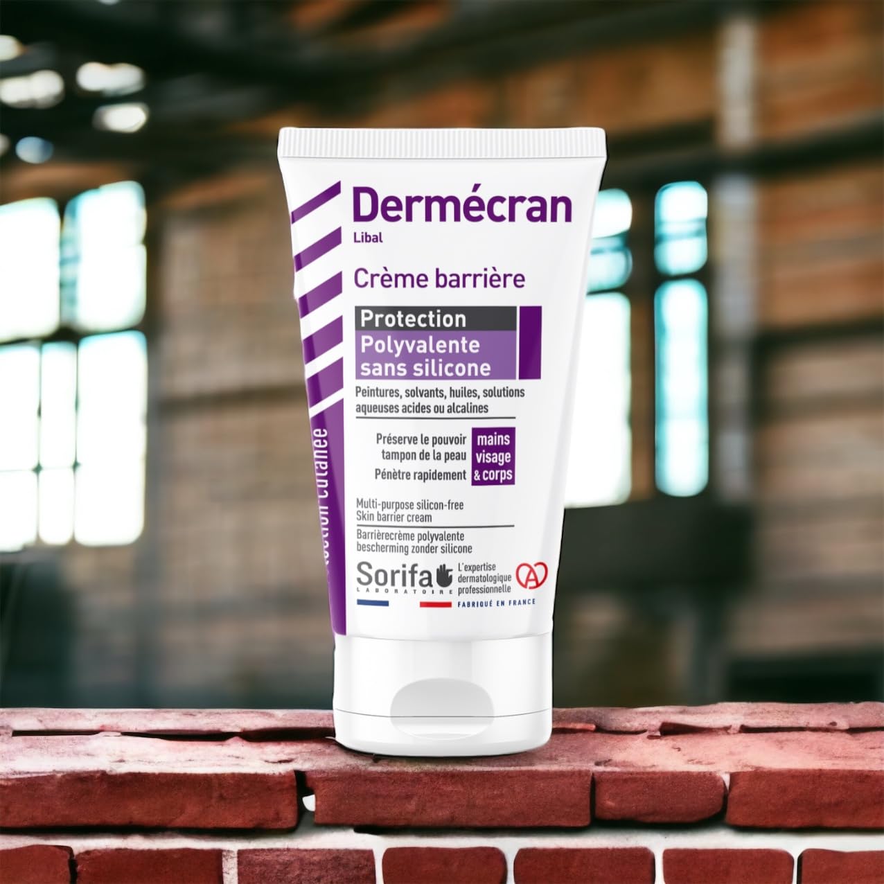 Lot de 3 – Dermécran – Crème barrière - Protection polyvalente sans silicone – Peintures, solvants, huiles, solutions aqueuses – Mains, visage et corps – Sans parfum – Tube 50 ml.