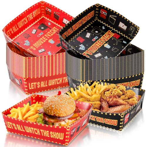 Bekith 50 Pcs Disposable Movie Snack Trays