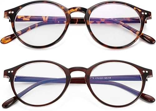 Miniatura 2 de Gleyemor Gafas de luz azul para hombres y mujeres, gafas de computadora de marco redondo vintage