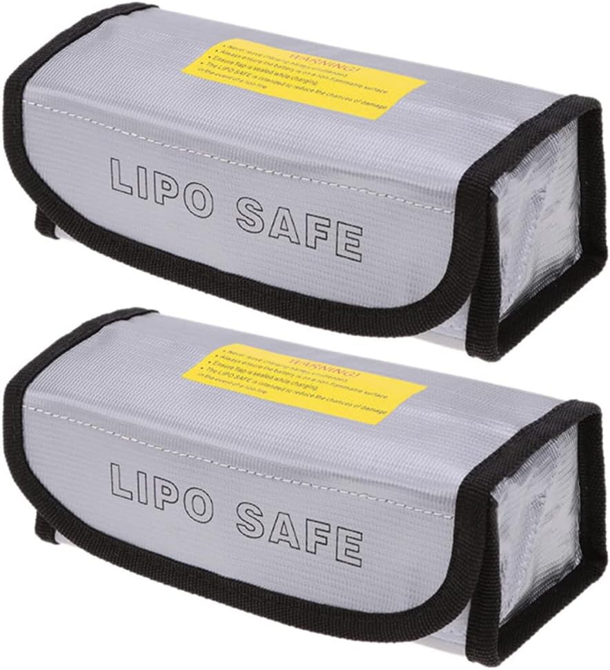 2pcs Portable Fireproof Bag, Guard Protector Safe for Case Fireproof Charging Battery Contai Battery Bag
